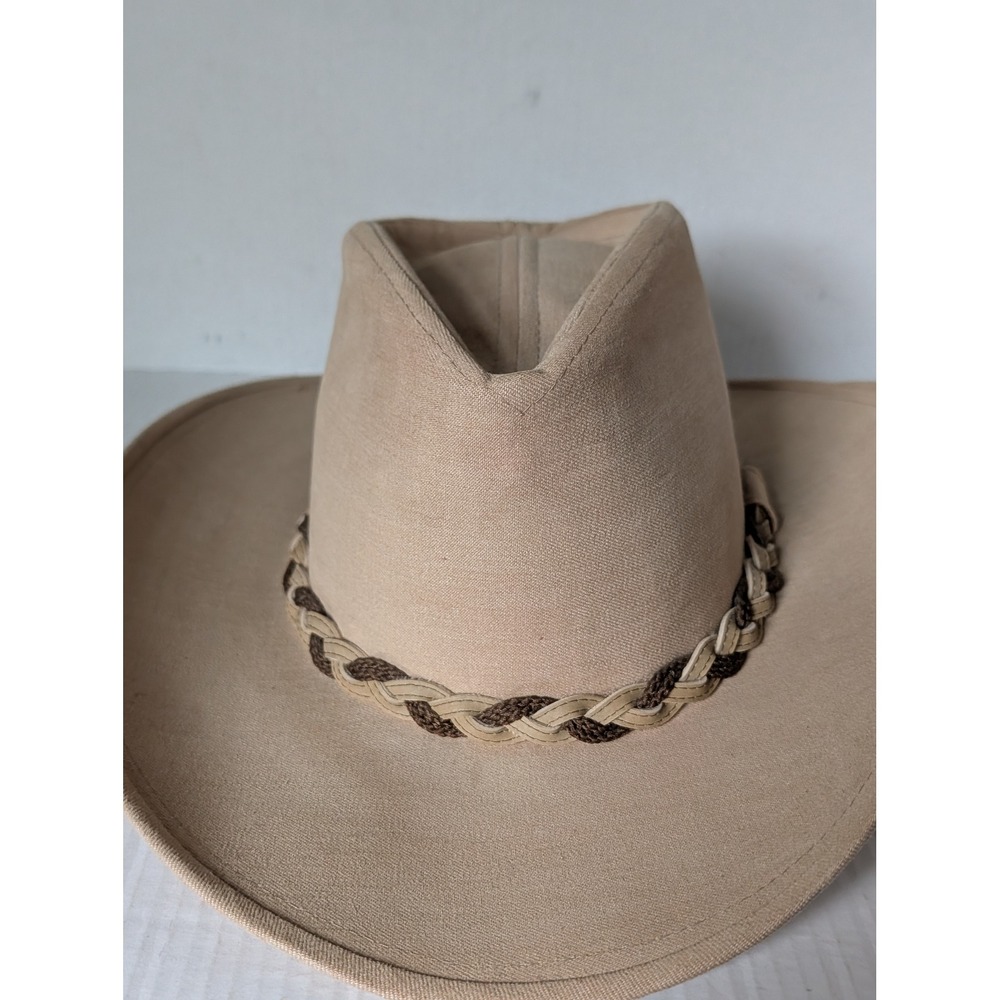 Vintage 1970s Resistol Ranchman Western Cowboy Hat Self Conforming Sz 7 3/8 Tan